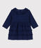 Langärmeliges Babykleid aus Feincord BLEU FONCE