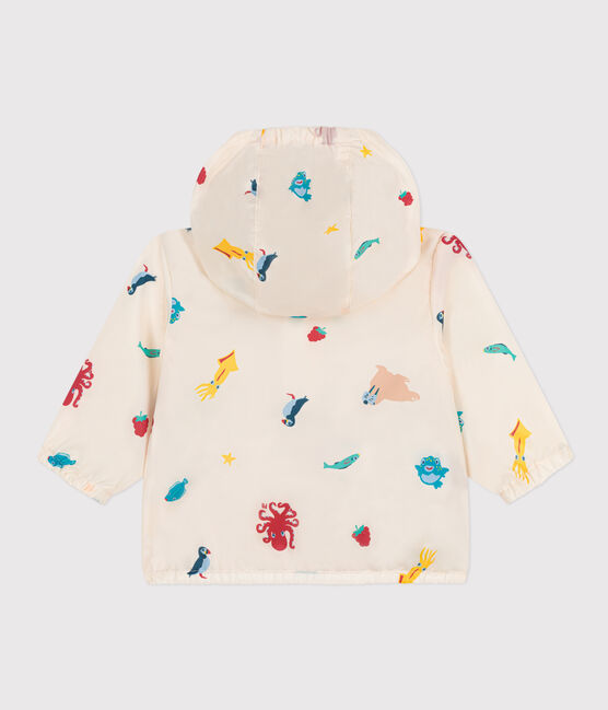 Baby-Windjacke aus recyceltem Polyester mit UV-Schutz weiss AVALANCHE/ MULTICO