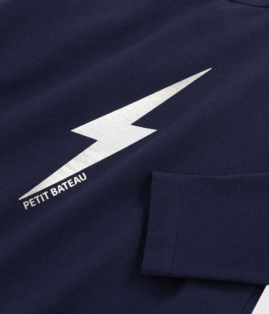 Kinder-T-Shirt mit Siebdruck für Jungen blau SMOKING