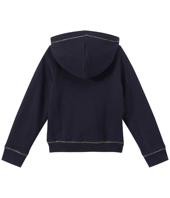 Mädchen-Kapuzensweatjacke blau SMOKING