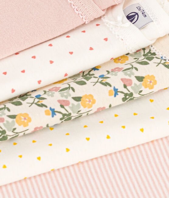 5er-Set Kurzarm-Baby-Bodys aus Baumwolle mit Blumenmuster variante 1