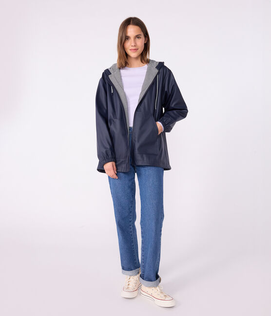 Kurzer Damen-Regenmantel blau SMOKING