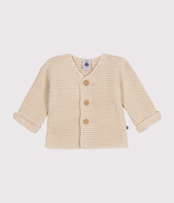 Baby-Cardigan kraus rechts gestrickt naturfarben AVALANCHE