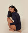Damen-Body aus Baumwolle und Elastan blau SMOKING