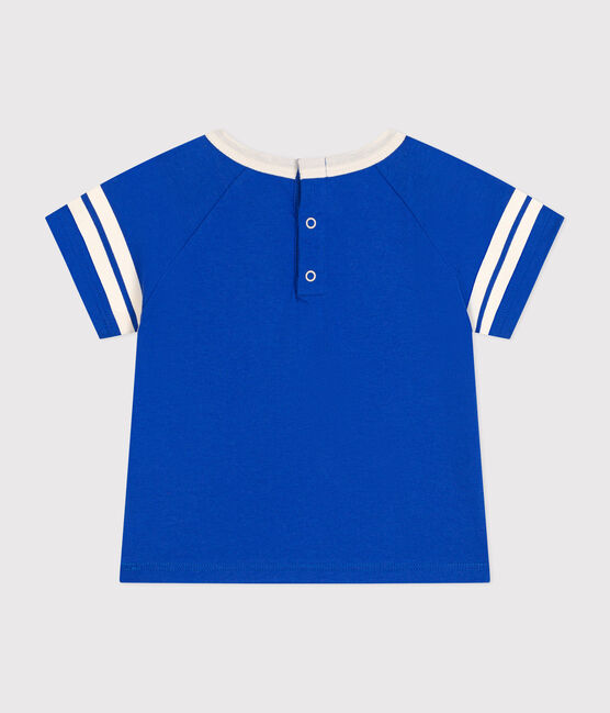 Kurzärmeliges Baby-T-Shirt aus feinem Jersey blau CALVIN