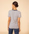 T-Shirt L’ICONIQUE aus Baumwolle mit rundem Ausschnitt für Damen weiss MARSHMALLOW/blau SMOKING