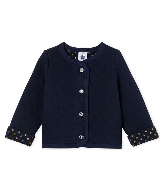 Baby-Cardigan aus gestepptem Doppeljersey für Mädchen blau SMOKING CN