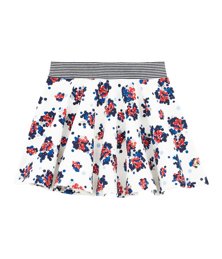 M&auml;dchen Rock aus Molton weiss MARSHMALLOW/weiss MULTICO