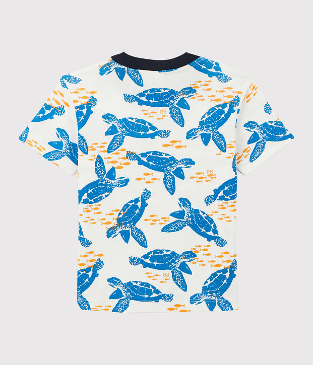 Kurz&auml;rmeliges Kinder-T-Shirt aus Baumwolle f&uuml;r Jungen weiss/vielfarbig