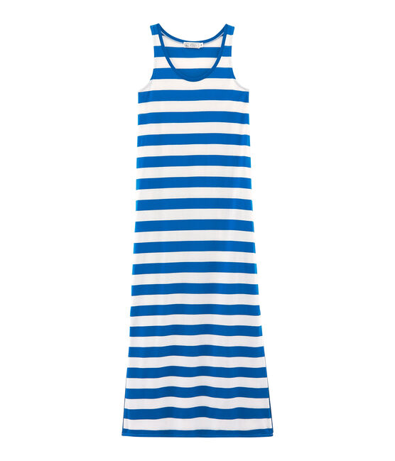 Armelloses kleid damen blau RIYADH/weiss MARSHMALLOW
