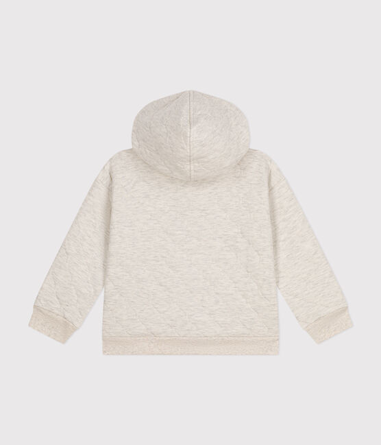 Kinder-Hoodie mit Reißverschluss aus gestepptem Doppeljersey beige MONTELIMAR CHINE