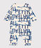 Langer Baby-Overall aus bedrucktem Molton weiss AVALANCHE/ MULTICO