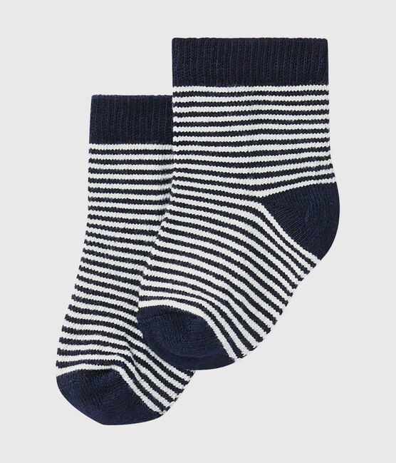 Baby-strümpfe in ringelstreifenmuster unisex blau SMOKING/beige COQUILLE