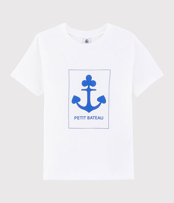 Kinder-T-Shirt mit Siebdruck für Jungen weiss ECUME