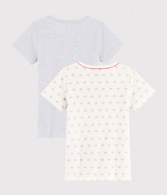 2er-Set kurzärmelige T-Shirts mit Katzen-Print für Mädchen variante 1