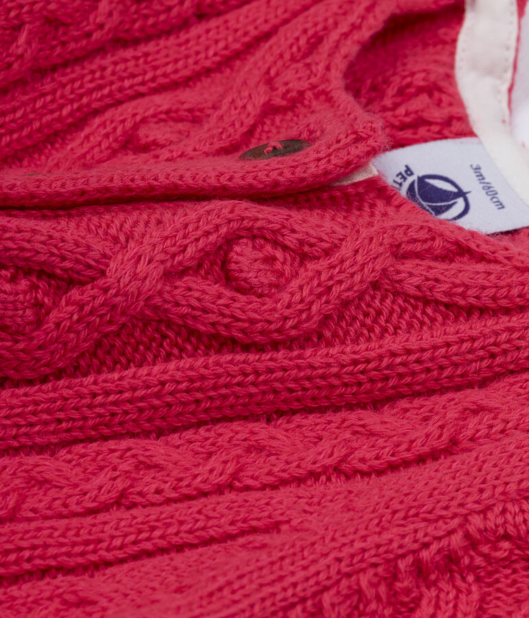 Cardigan mit Zopfmuster rosa