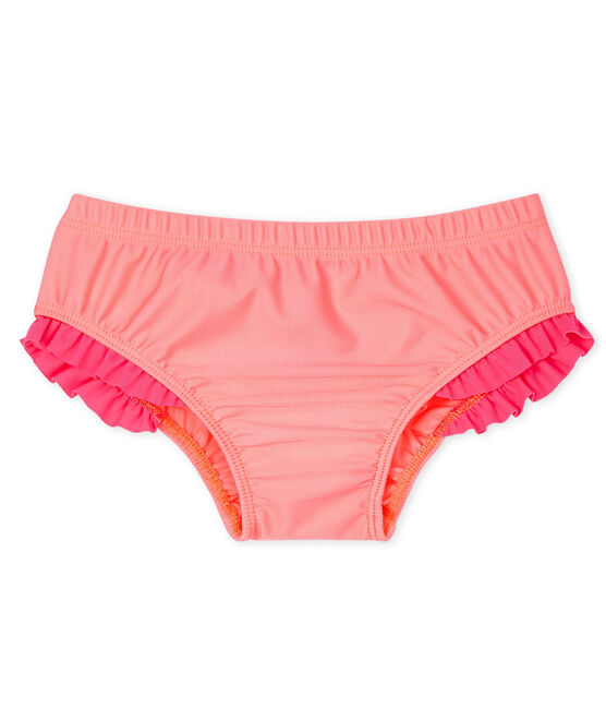 Umweltfreundliches Baby-Bikinihose für Mädchen rosa FLUO ROSE