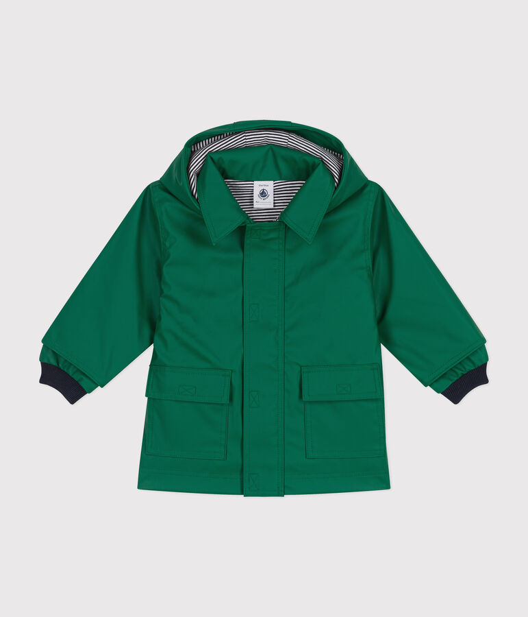 Ikonische Baby-Regenjacke gr&uuml;n JARDIN