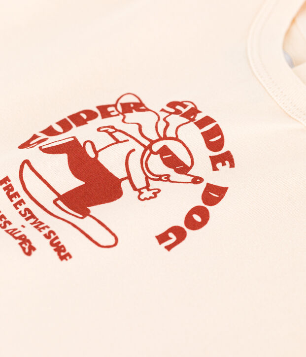 Lang&auml;rmeliges Baby-T-Shirt aus Jersey naturfarben/rot
