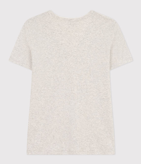 Damen-T-Shirt L'Iconique mit V-Ausschnitt aus Baumwolle, unifarben grau BELUGA CHINE
