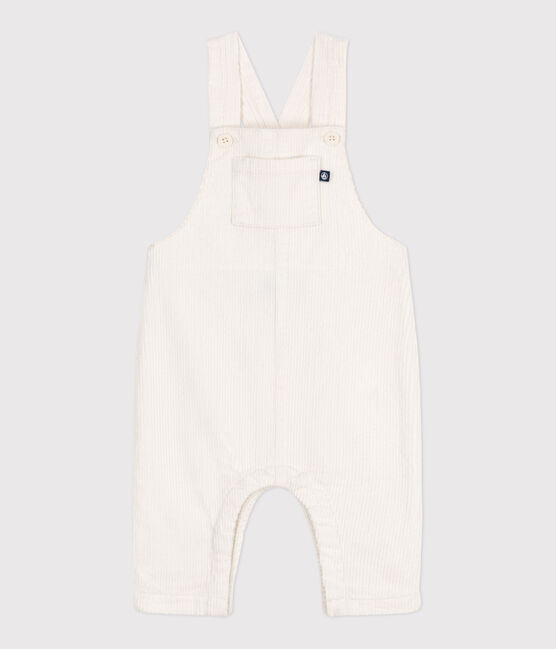 Baby-Latzhose aus einfarbigem Fein-Cord naturfarben MILK