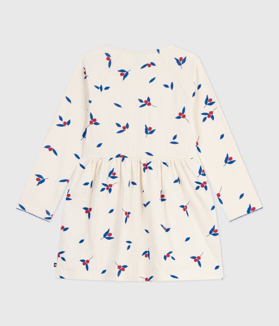 Langärmeliges Kinder-Kleid aus Baumwolle MILK/ MULTICO
