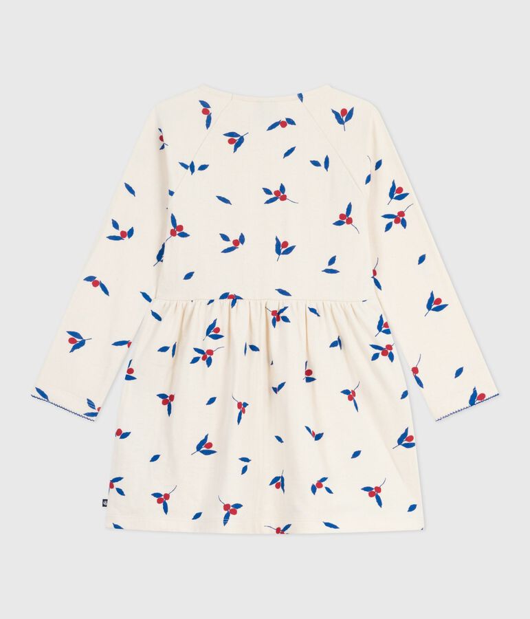 Lang&auml;rmeliges Kinder-Kleid aus Baumwolle naturfarben/vielfarbig