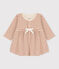 Gestreiftes Babykleid aus Baumwoll-Doppeljersey weiss AVALANCHE/ CINA:AVALANCHE