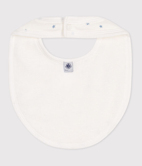 Lätzchen für Neugeborene aus bedruckter Baumwolle blau MARSHMALLOW/weiss GOMME