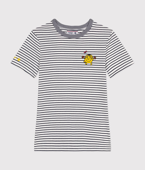 Damen T-Shirt Mr. Men und Little Miss aus Baumwolle weiss MARSHMALLOW/blau SMOKING
