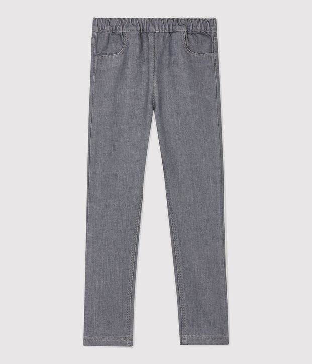 Kinder-Slim-Jeans f&uuml;r M&auml;dchen grau/DARK GREY