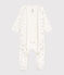 Baby-Bodyjama aus Doppeljersey weiss MARSHMALLOW/weiss MULTICO
