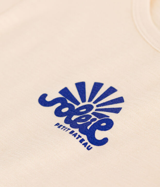 Kurz&auml;rmeliges Baby-T-Shirt aus geflammtem Jersey naturfarben