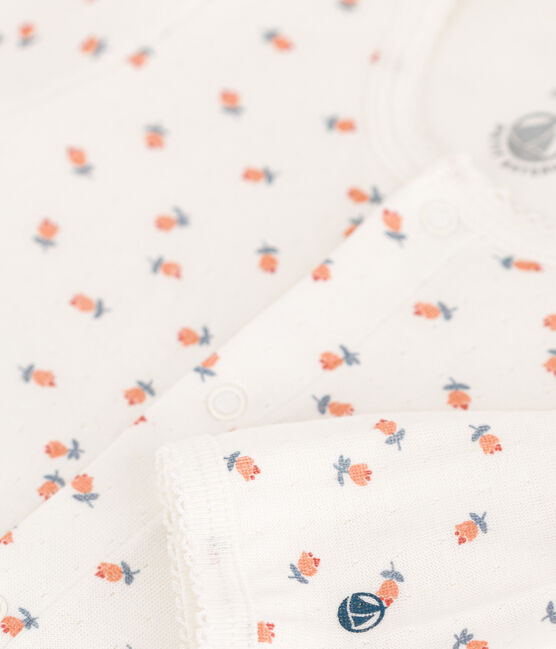 Baby-Bodyjama aus Doppeljersey mit Blumen weiss MARSHMALLOW/weiss MULTICO