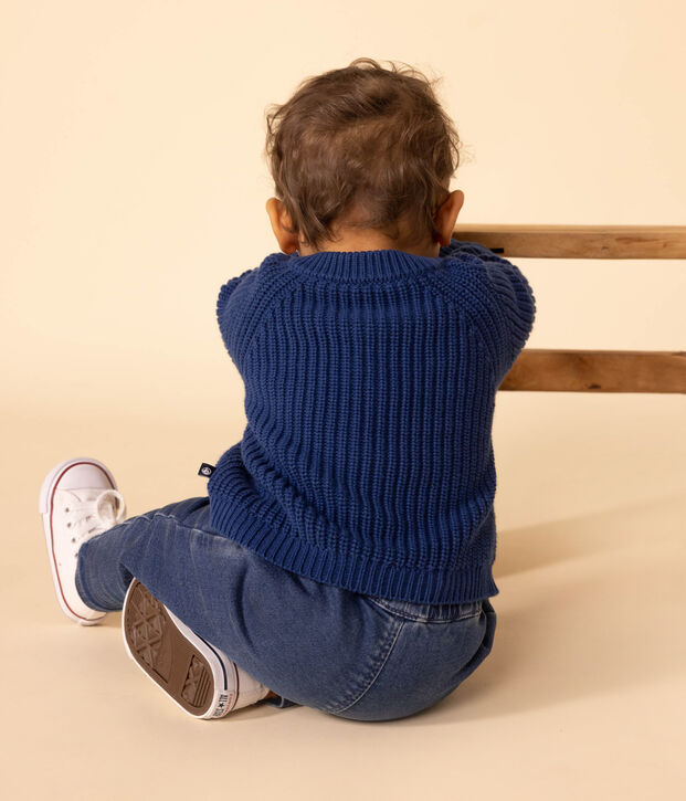 Baby-Cardigan aus Baumwollstrick blau
