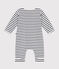 Langer Baby-Overall aus Doppeljersey weiss MARSHMALLOW/blau SMOKING