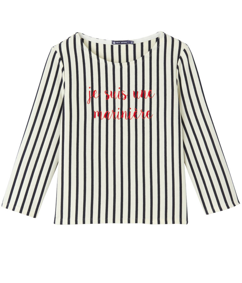 Marini&egrave;re femme courte brod&eacute;e weiss/blau