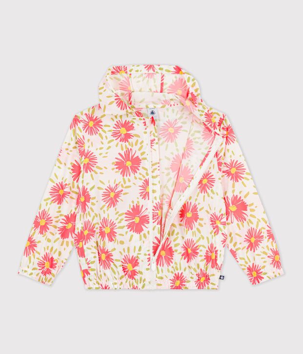 ULTRALEICHTE KINDER-WINDJACKE weiss/vielfarbig