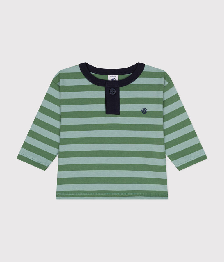 Lang&auml;rmeliges Baby T-Shirt aus feinem Jersey gr&uuml;n/gr&uuml;n