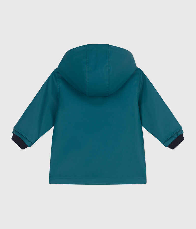 Ikonische Baby-Regenjacke aus wasserabweisendem Stoff gr&uuml;n