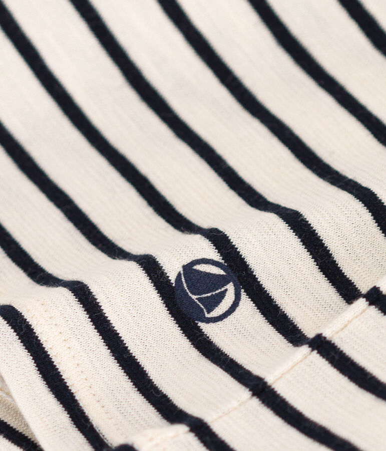 Gestreiftes T-Shirt aus geflammtem Jersey Kinder/M&auml;dchen naturfarben/blau