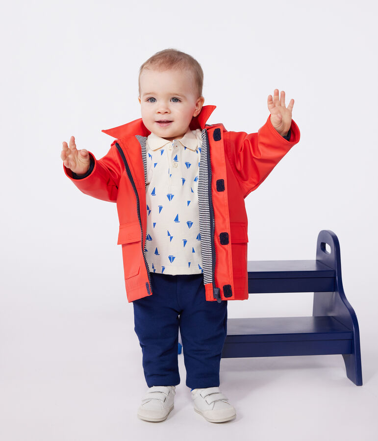Ikonische Baby-Regenjacke aus wasserabweisendem Stoff rot