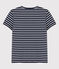 T-Shirt LE CLASSIQUE mit V-Ausschnitt aus Baumwolle für Damen blau SMOKING/weiss MARSHMALLOW