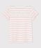 Kurzärmliges Kinder-T-Shirt aus Baumwolle für Mädchen weiss MARSHMALLOW/rosa MINOIS