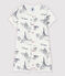 Baby-Einteiler aus Baumwolle mit Paris-Motiv im Toile-de-Jouy-Stil weiss MARSHMALLOW/blau MEDIEVAL