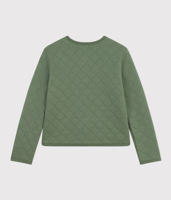 Damen-Cardigan aus gestepptem Doppeljersey grün CROCO