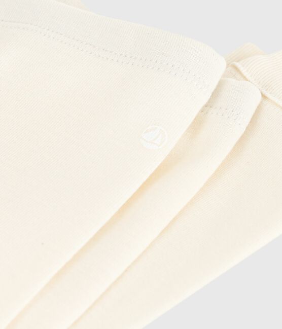 Baby-Leggings aus einfarbiger Baumwolle naturfarben MILK