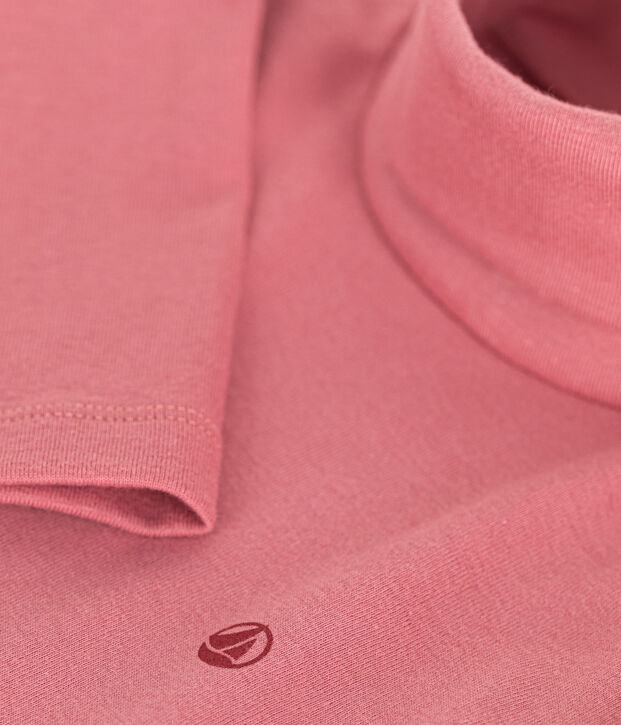 Kinder-Rollkragenshirt aus Baumwolle f&uuml;r M&auml;dchen und Jungen rosa
