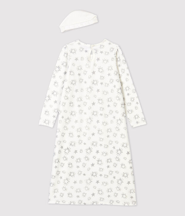Prinzessinnen-Nachthemd aus Nicki f&uuml;r M&auml;dchen weiss/grau