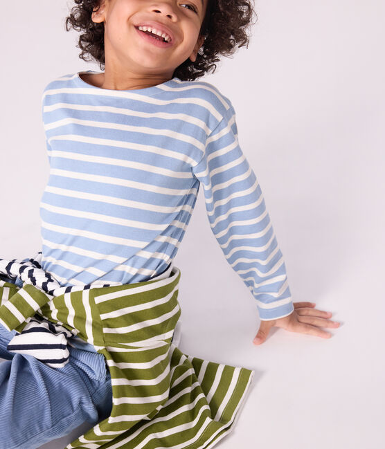 Kinder-Streifenshirt "Marinière" aus Baumwolle blau ADRIATIC/ MILK